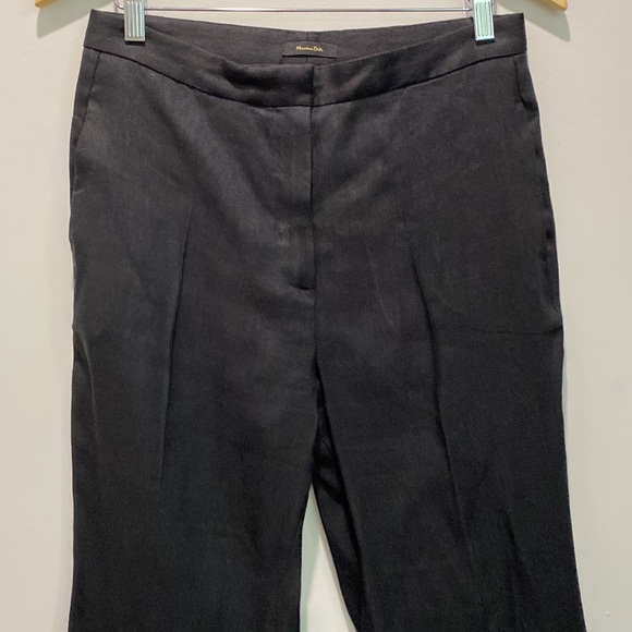 Massimo Dutti Black Linen Flared Trousers Size 6 - Picture 3 of 16
